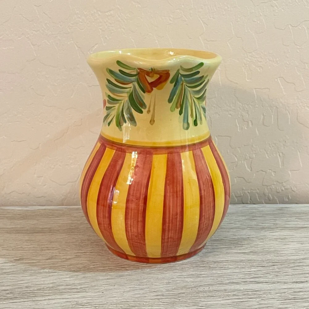 Gail Pittman Siena Pitcher Signed Tuscan Style Southern Living Ceramic Pottery